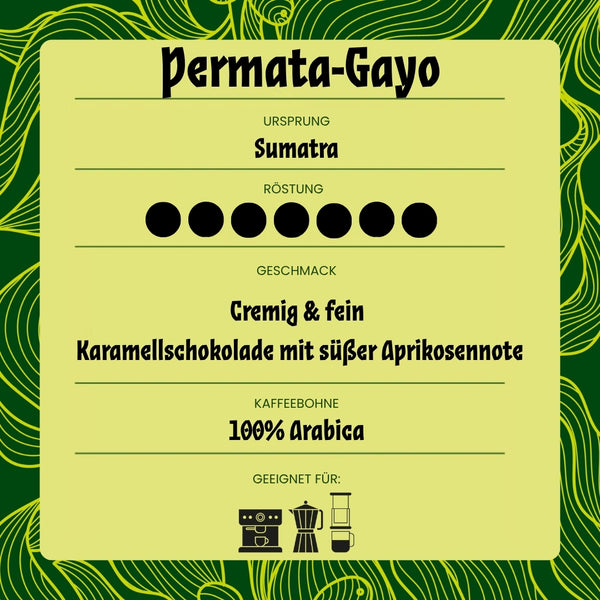 Permata-Gayo - Espresso - Karamellschokolade mit süßer Aprikosennote
