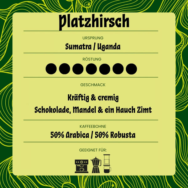 Platzhirsch - Espresso Blend - Schokolade, Mandel und ein Hauch Zimt