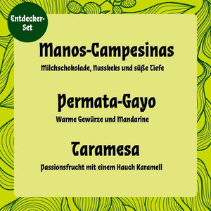 Kachel für das ENtdeckerset Filterkaffee, Probierpaket für Kaffeeliebhaber.
