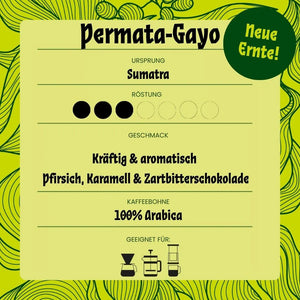 Permata-Gayo ist ein käftiger Filterkaffee aus Sumatra.