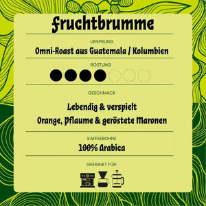 Der fruchtige Espresso kann auch als Filterkaffee getrunken werden und ist ein Omni Roast.