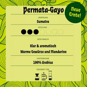 Permata-Gayo ist ein klarer Filterkaffee aus Sumatra.