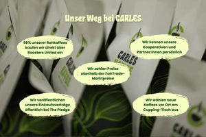 Unser Weg bei Carles: Direkthandel, fairer Kaffee, langfristige Partnerschaften, Transparenz im Kaffeehandel.