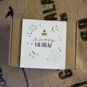 Geburtstags-Geschenkbox mit Specialty Coffee aus der CARLES Kaffeerösterei in Kaarst.